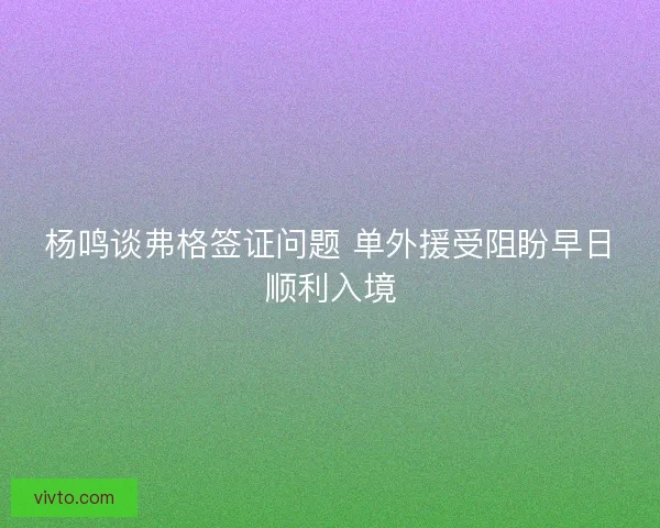 杨鸣谈弗格签证问题 单外援受阻盼早日顺利入境