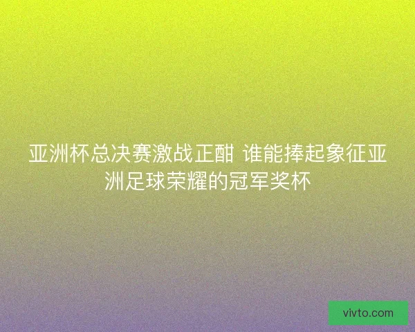 亚洲杯总决赛激战正酣 谁能捧起象征亚洲足球荣耀的冠军奖杯 亚洲杯总决赛激战正酣 谁能捧起象征亚洲足球荣耀的冠军奖杯